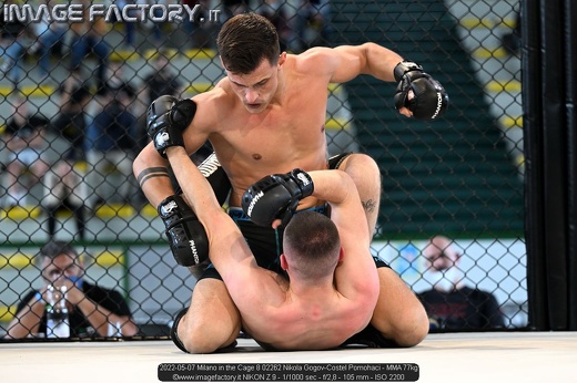 2022-05-07 Milano in the Cage 8 02262 Nikola Gogov-Costel Pomohaci - MMA 77kg